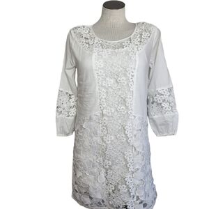 Abercrombie & Fitch White Long Sleeve 100% Cotton Lace Women's Dress Size S